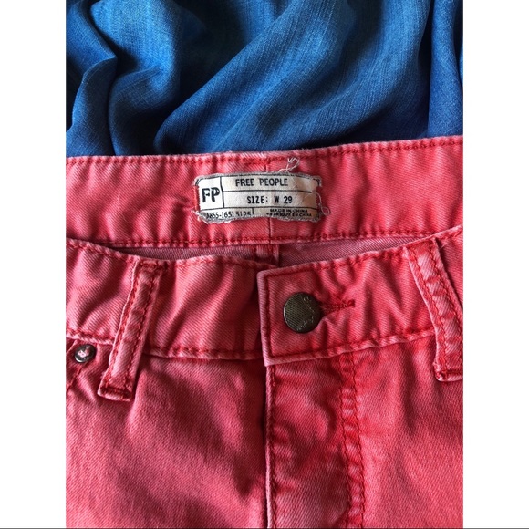 Coral Free People Jeans - Picture 2 of 5
